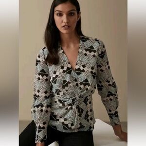 Reiss Livinia Multi-Geo Print blouse